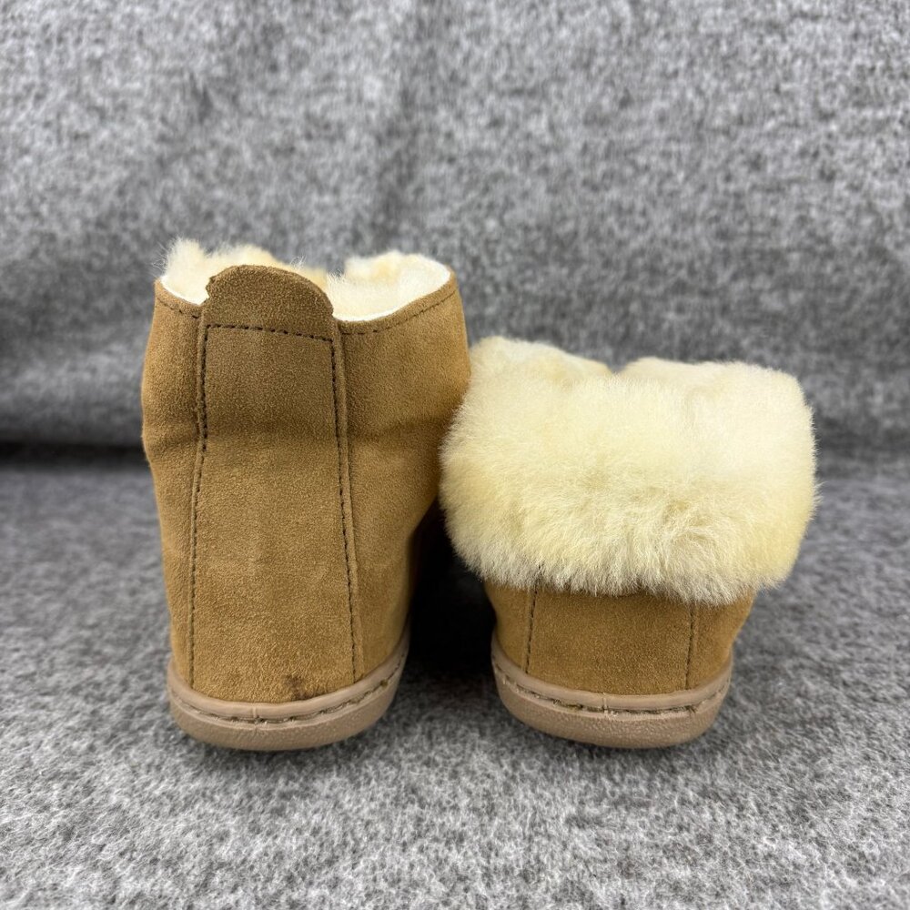 ✅Women's 7 Minnetonka Sheepskin Ankle Boot Golden Tan Slippers 3351 Moccasins - Picture 7 of 14